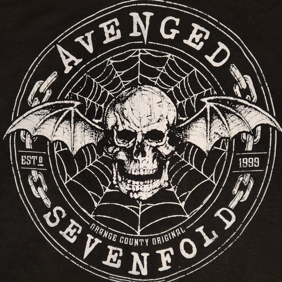 Avenged Sevenfold Web Hoodie A7X metal rock Official Zip-Up Hoodie 2XL XXL NWT - Picture 4 of 5